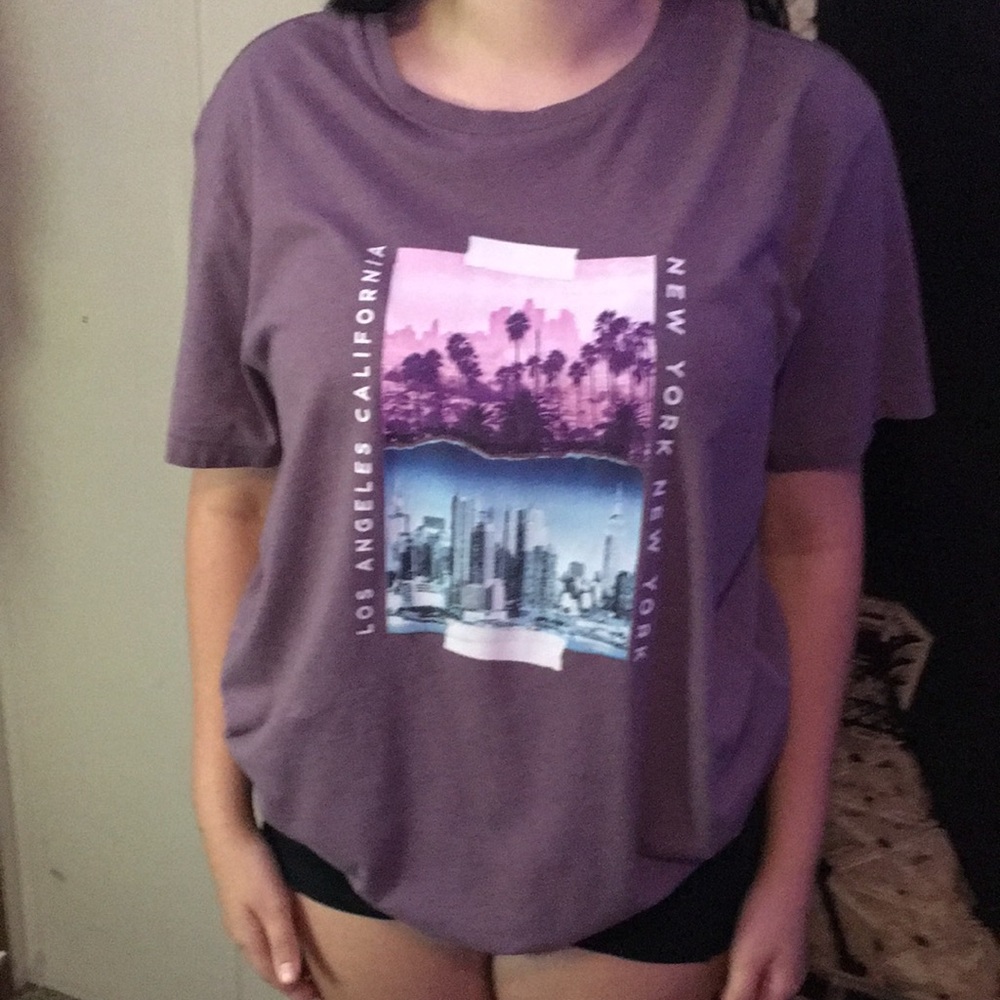 Very comfortable new purple shirt cute with literally anything and very new!